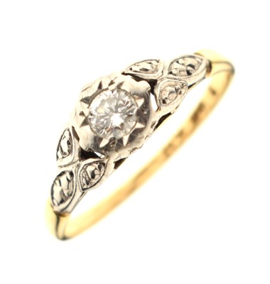 Lot 5 - Single stone diamond ring, the shank stamped '18ct Plat'
