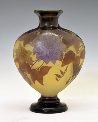 Lot 268 - Gallé – Large cameo glass pedestal vase