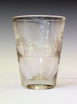 Lot 491 - Oddfellows Interest - Victorian engraved glass tumbler or beaker