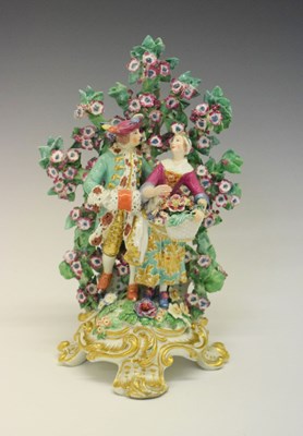 Lot 324 - Chelsea candlestick group, circa 1765.