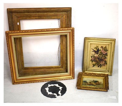 Lot 694 - Quantity of pictures and frames together with a floral decorated printing block