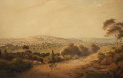 Lot 613 - John Heaviside 'Waterloo' Clark - Watercolour and pencil - View of Bristol from Dundry