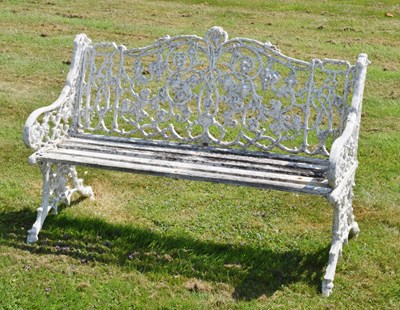 Lot 746 - Victorian-style white-painted aluminium garden bench
