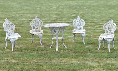 Lot 745 - Late 19th / 20th century Coalbrookdale style cast iron terrace / patio set