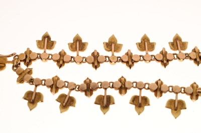 Lot 45 - Late 19th century seed pearl yellow metal pendant necklace