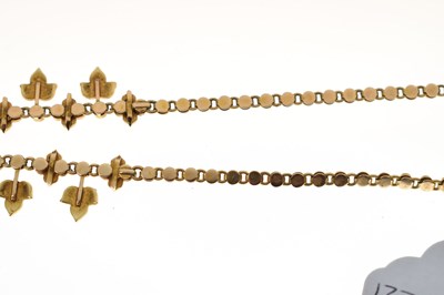 Lot 45 - Late 19th century seed pearl yellow metal pendant necklace