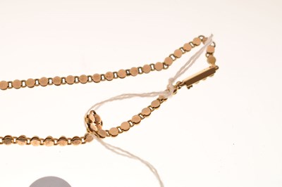 Lot 45 - Late 19th century seed pearl yellow metal pendant necklace