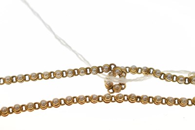Lot 45 - Late 19th century seed pearl yellow metal pendant necklace
