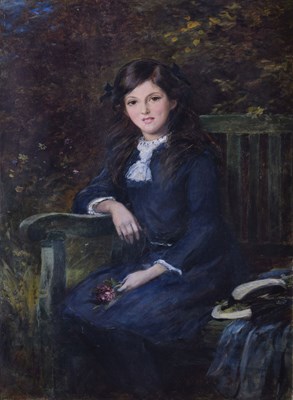 Lot 603 - Early 20th century English School - Oil on canvas - Study of a young lady