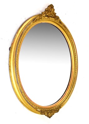 Lot 800 - Oval giltwood mirror