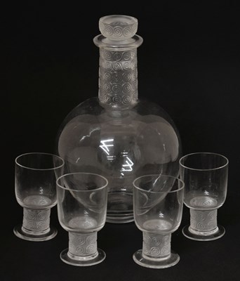 Lot 498 - René Lalique (1860-1945) – ‘Chinon’ clear and frosted glass decanter
