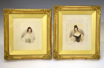 Lot 602 - New Zealand Interest - Two 19th century watercolour portraits of a young lady