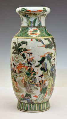 Lot 547 - Chinese Canton Famille Verte porcelain 'garlic mouth' vase
