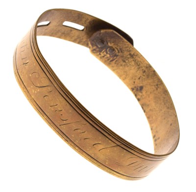 Lot 136 - Bristol Interest: George III brass dog collar, engraved 'John Pensford, Dundry 1770'