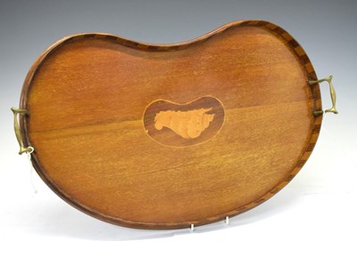 Lot 565 - Inlaid mahogany kidney shape tray