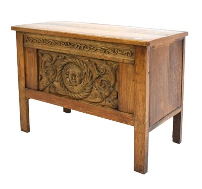 Lot 523 - Carved oak coffer