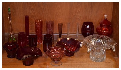 Lot 419 - Quantity of cranberry glass