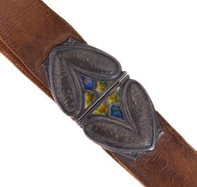 Lot 188 - Liberty 'Cymric' silver and enamel belt buckle