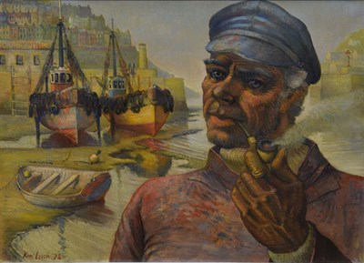 Lot 366 - Kenneth (Ken) Leech, (1910-1995) - Oil on canvas - 'The Fisherman', 1978