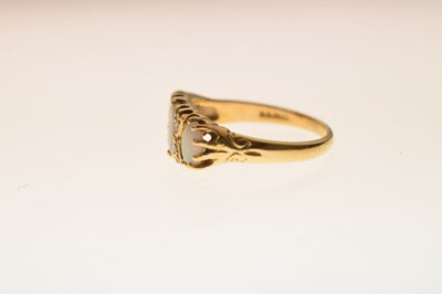 Lot 24 - Opal and diamond 18ct gold ring