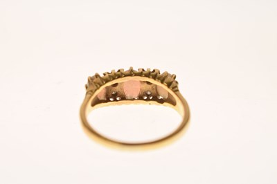 Lot 24 - Opal and diamond 18ct gold ring