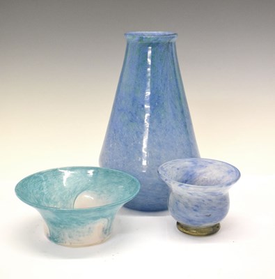Lot 423 - Monart vase (a/f), and two others smaller