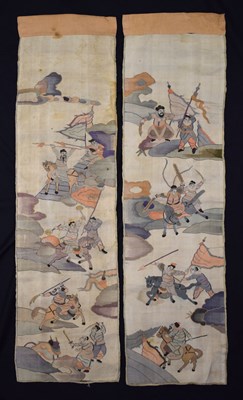 Lot 259 - Pair of Chinese Kossu (Kesi) silk panels