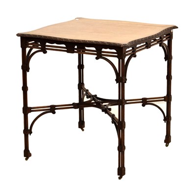 Lot 466 - Chippendale Revival mahogany occasional table with cluster columns