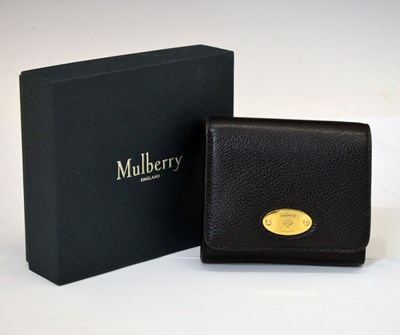 Lot 181 - Mulberry - Small charcoal Classic Grain leather 'Continental French Purse'