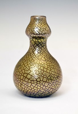 Lot 225 - Elton Ware (Clevedon) pottery - Platinum crackleware vase