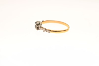 Lot 28 - Sapphire and diamond dress ring, stamped '18ct & Pt'