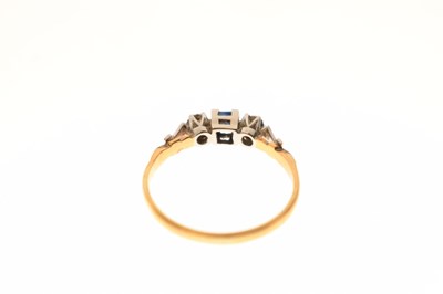 Lot 28 - Sapphire and diamond dress ring, stamped '18ct & Pt'
