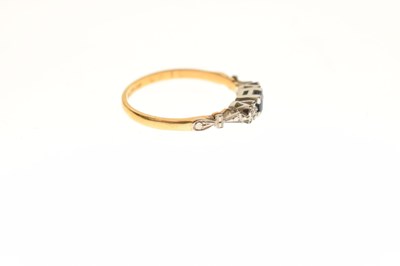 Lot 28 - Sapphire and diamond dress ring, stamped '18ct & Pt'
