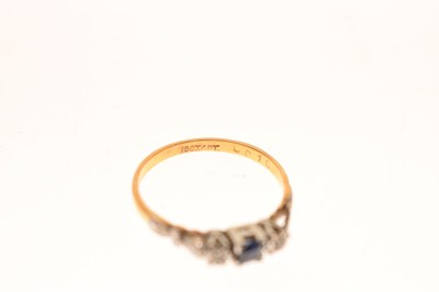 Lot 28 - Sapphire and diamond dress ring, stamped '18ct & Pt'