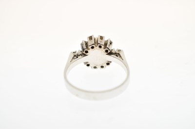Lot 9 - Cultured pearl and diamond 14ct white gold dress ring