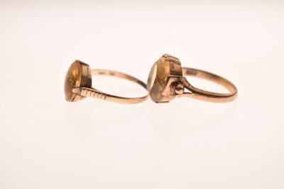 Lot 43 - Two citrine dress rings