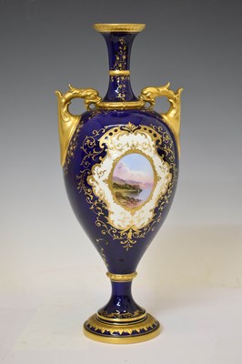 Lot 601 - Early 20th century Coalport porcelain vase, with view of Kilchurn Castle