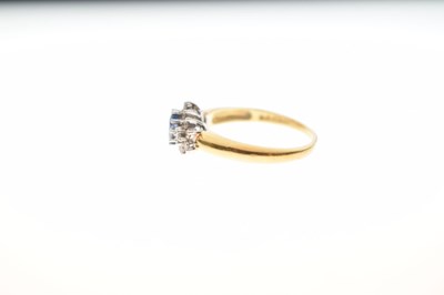 Lot 3 - 18ct gold sapphire and diamond cluster ring