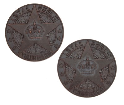 Lot 134 - Two rare First World War period Loyal Dublin Volunteers lapel badges