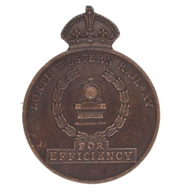 Lot 135 - Early 20th century North Western Railway 'For Efficiency' badge