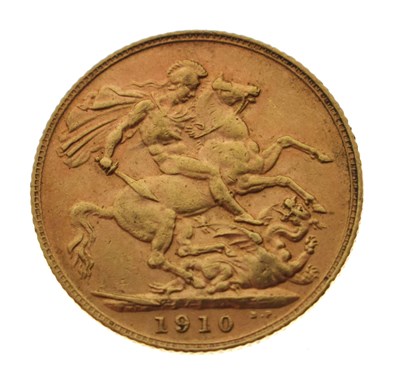 Lot 92 - Edward VII gold sovereign, 1910