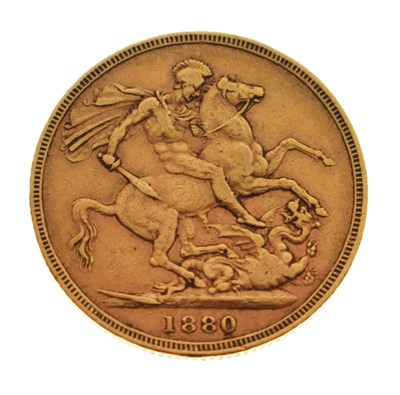 Lot 87 - Queen Victoria gold sovereign, 1880
