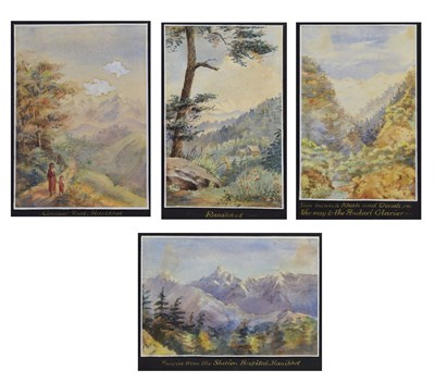 Lot 327 - Group of four early 20th century unsigned watercolour studies of India