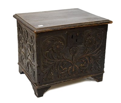 Lot 577 - Flower-carved coal box, 19th Century or earlier
