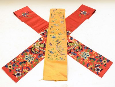 Lot 265 - Three Chinese silk sleeves