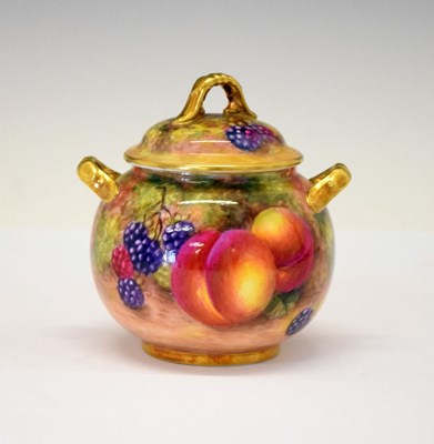 Lot 413 - Royal Worcester fruit-painted sucrier, signed 'Freeman'