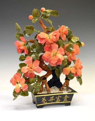 Lot 563 - Chinese hardstone 'plant' and 'planter'