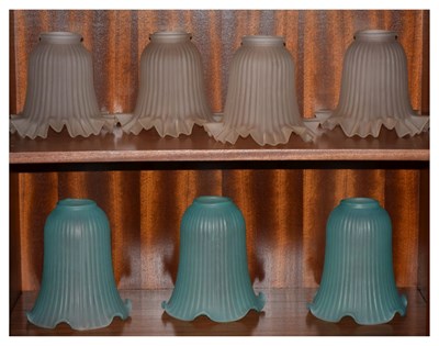 Lot 470 - Group of frosted glass lampshades