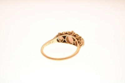 Lot 22 - Edwardian opal and diamond 18ct gold boat cluster ring