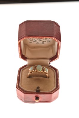 Lot 22 - Edwardian opal and diamond 18ct gold boat cluster ring